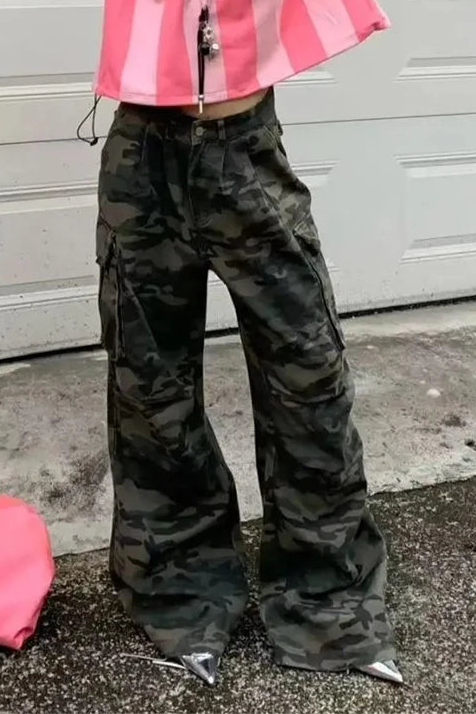 Y2K 'Camo' Cargo Jeans