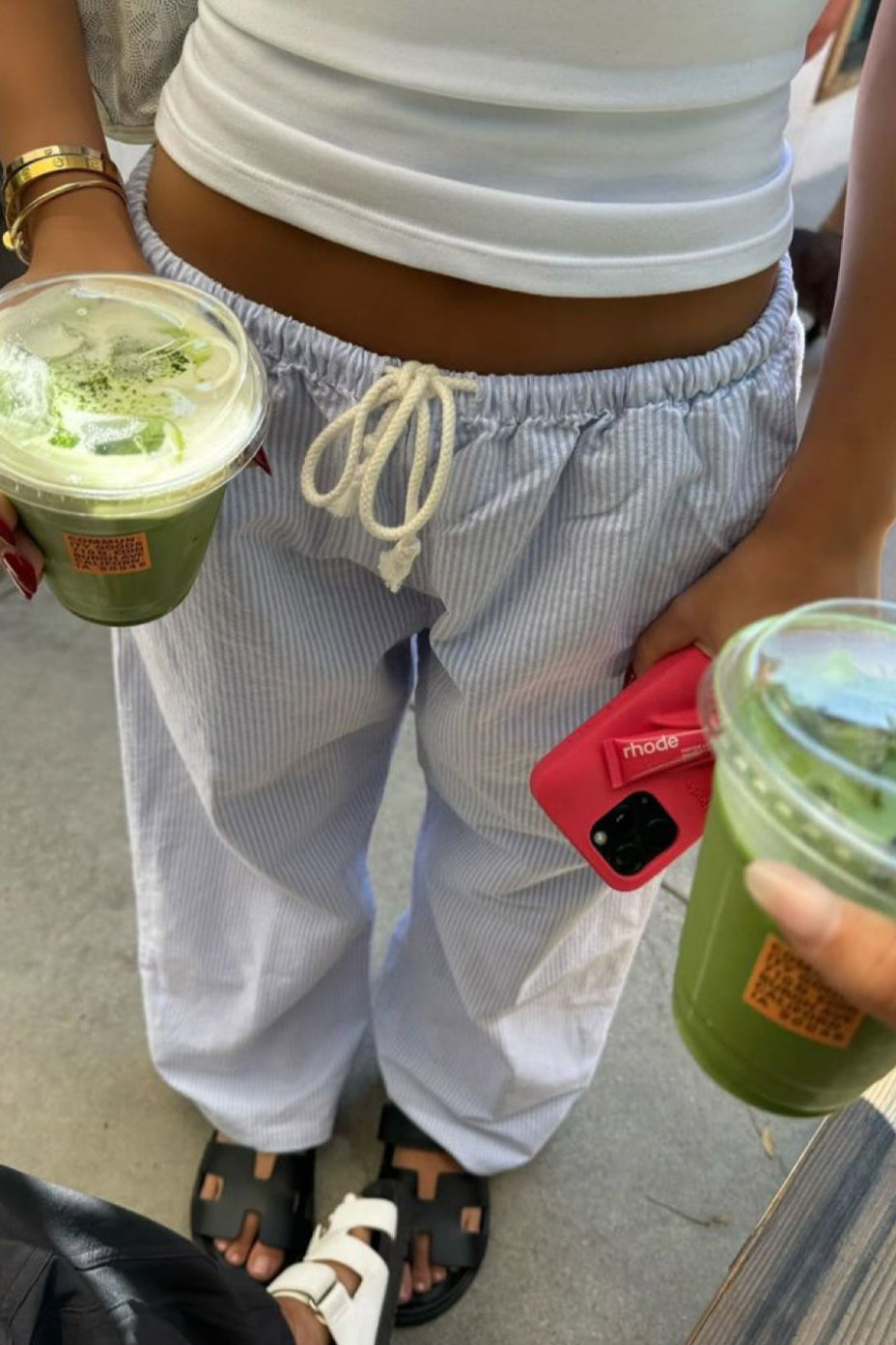 Y2K 'Striped Linen' Pants