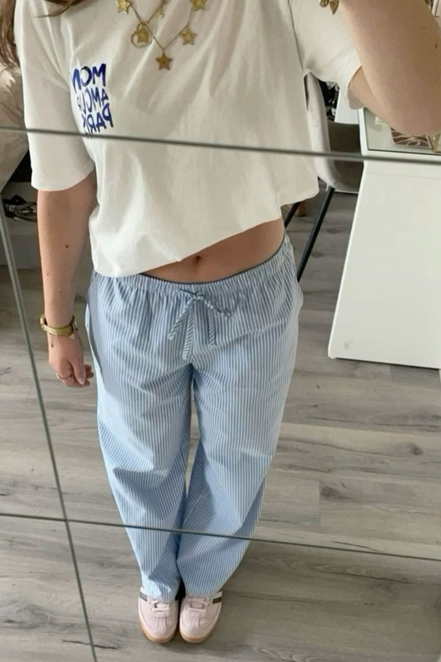 Y2K 'Striped Linen' Pants