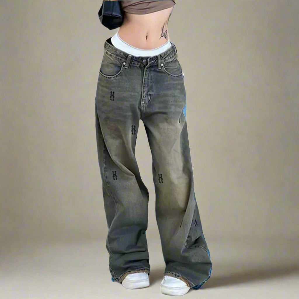 Y2K 'R' Design Jeans