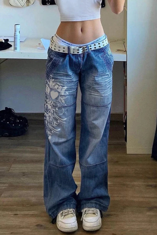 Y2K 'Harajuku Print' Jeans