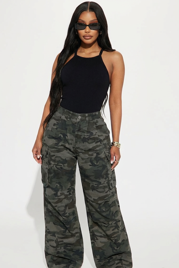 Y2K 'Camo' Cargo Jeans